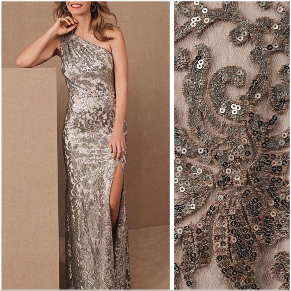 BHLDN Dresses & Skirts - Tadashi Shoji x BHLDN Ovadia Sequin 1-Shoulder